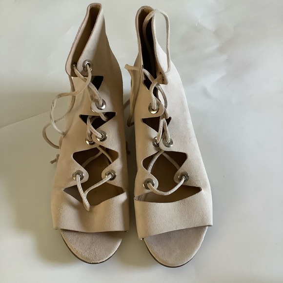 J Crew Laila Lace Up Wedge size 7.5 - Picture 9 of 9